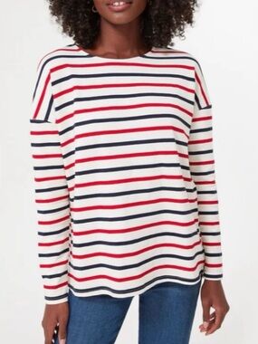 Tuckernuck Americana Stripe Hayden Tee Long-Sleeve Top in White, Red & Navy